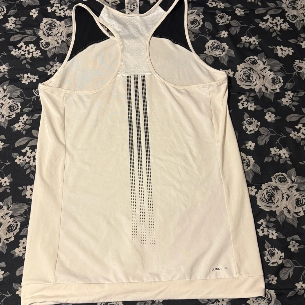 Adidas Women’s White and Black Razorback Tank Top SZ L - Picture 4 of 5
